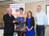 At the presentation to Denise Toner, Clones AC were (L-R) Fr Paudge Corrigan, Denise Toner, Rose Lambe and Chairman of the Monaghan County Athletics Board, Alan Clarke. Â©Rory Geary/The Northern Standard