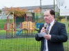 Cllr Seamus Coyle, Cathaoirleach of the Ballybay Clones Municipal District, speaking at the opening of the Ballybay Town Park on Monday morning last. Â©Rory Geary/The Northern Standard