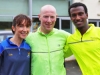 From left; Donna Mone, Declan McCaul and Alex, taking part in the County League, Wetlands Running Club 5k run, held in Ballybay on Sunday last. Photo: Jimmy Walsh