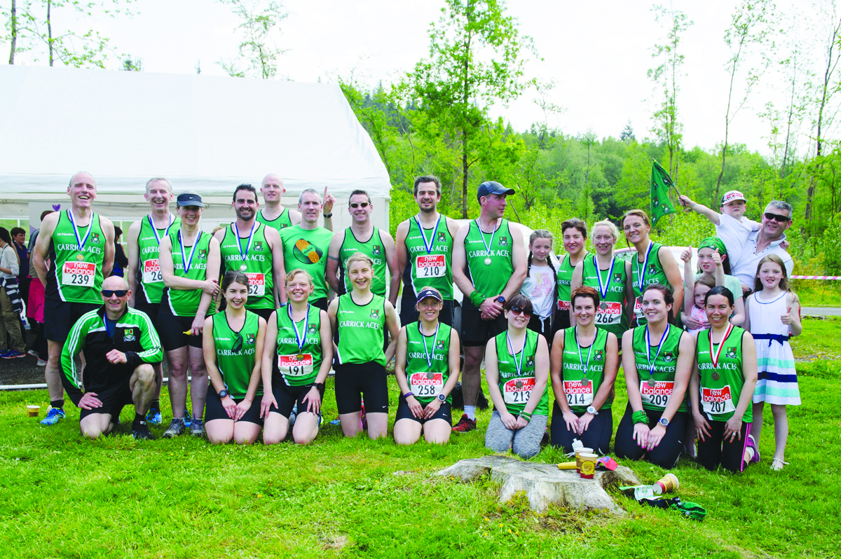 Members of the Carrick Aces, who took part in the Blackwater 10k, at Rossmore Park, last Sunday. Â©Rory Geary/The Northern Standard