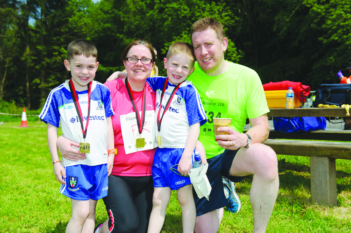 At the Blackwater 10k were (L-R) Ben, Carmel, Adam and Sean Mullan. Â©Rory Geary/The Northern Standard