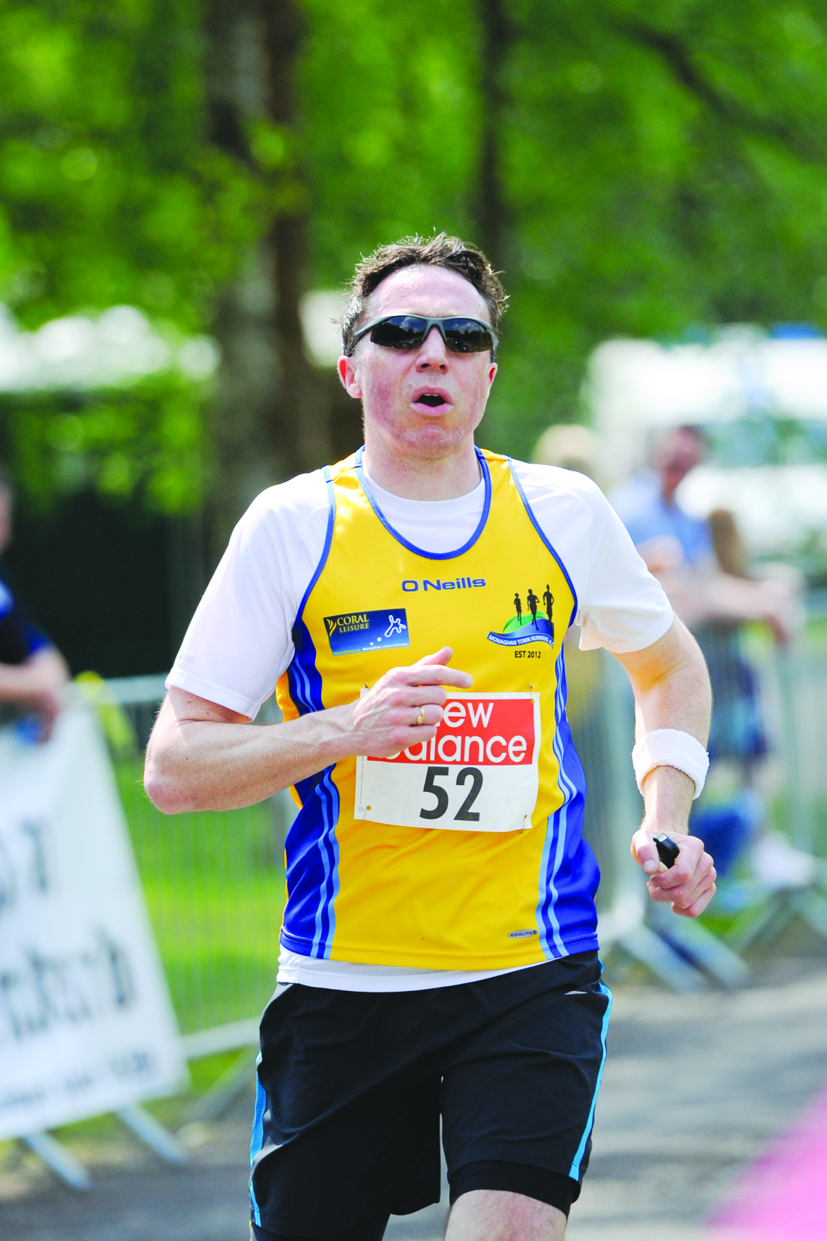 Dermot McDermott, Monaghan Town Runners, finishing the Blackwater 10k. Â©Rory Geary/The Northern Standard