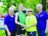 At the presentation to the ladies winner of the Blackwater 10k, Anne Linden, Carrick Aces, were Mary Callery, left and Michelle Moffett, right, Crocus Monaghan and Geraldine Connolly, Blackwater 10k. Â©Rory Geary/The Northern Standard