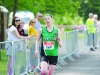 Ladies winner of the Blackwater 10k, Anne Linden, Carrick Aces, as she reached the finishline. Â©Rory Geary/The Northern Standard