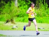 Winner of the Blackwater 10k, Conor Duffy, Glaslough Harriers, as he approached the finish line. Â©Rory Geary/The Northern Standard