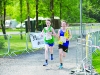 Andrew McKenna, Monaghan Phoenix AC and Jamie McMahon, Clones AC, finishing the 3k funrun together in 1st place. Â©Rory Geary/The Northern Standard