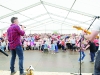 Johnny Brady entertaining the crowd at the Carrickroe Welcome Home Festival sports day, last Sunday. Â©Rory Geary/The Northern Standard
