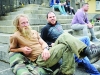 Two of the soapbox racers, Drew Walker and Alan Greenaway. taking a rest between runs. Â©Rory Geary/The Northern Standard