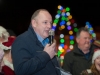 Cllr Sean Gilliland, Ballybay Clones Municipal District, speaking at the switch-on of the Clones Town Christmas lights last Saturday evening. Â©Rory Geary/The Northern Standard