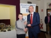 Matthew Finn, Glaslough Harriers. being presented with his award by Alan Clarke, chairman of the Monaghan County Athletics Board. Â©Rory Geary/The Northern Standard