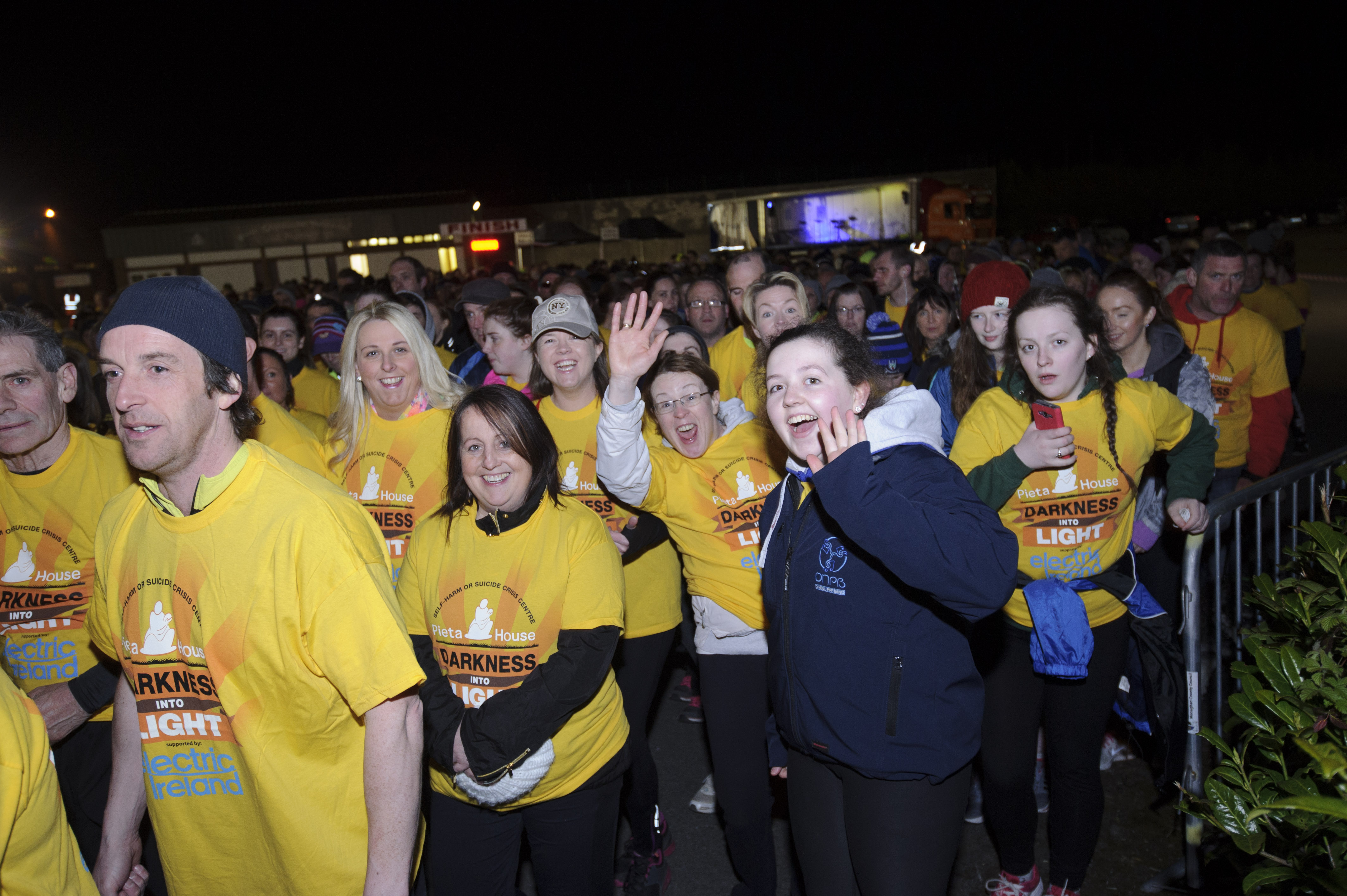 Some the runners as the started the Darkness Into Light 5k for Pieta House at the Monaghan Harps GFC. Â©Rory Geary/The Northern Standard