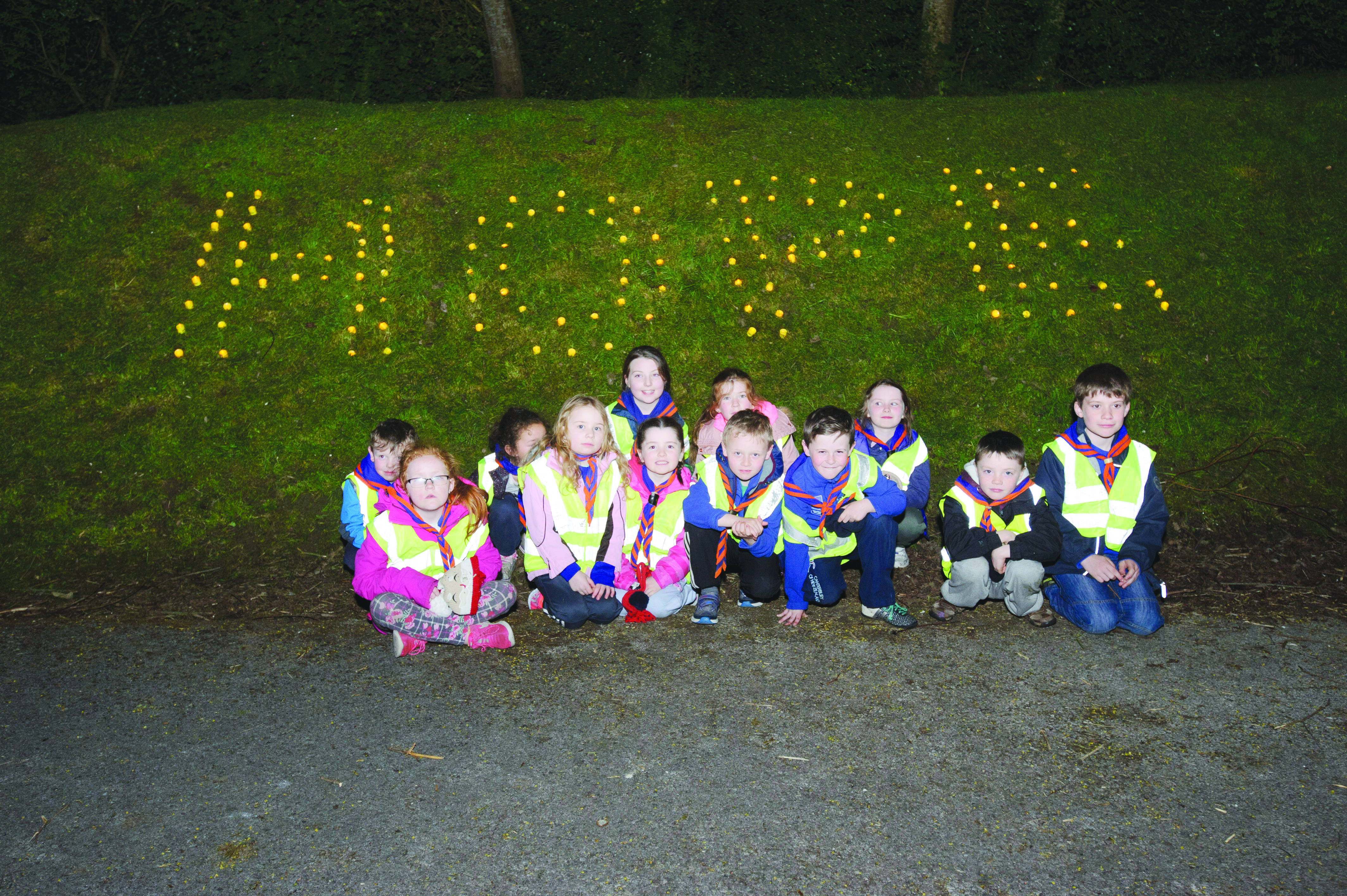 Some of the members of the 2nd Monaghan Scout Unit at the Darkness Into Light for Pieta House. Â©Rory Geary/The Northern Standard