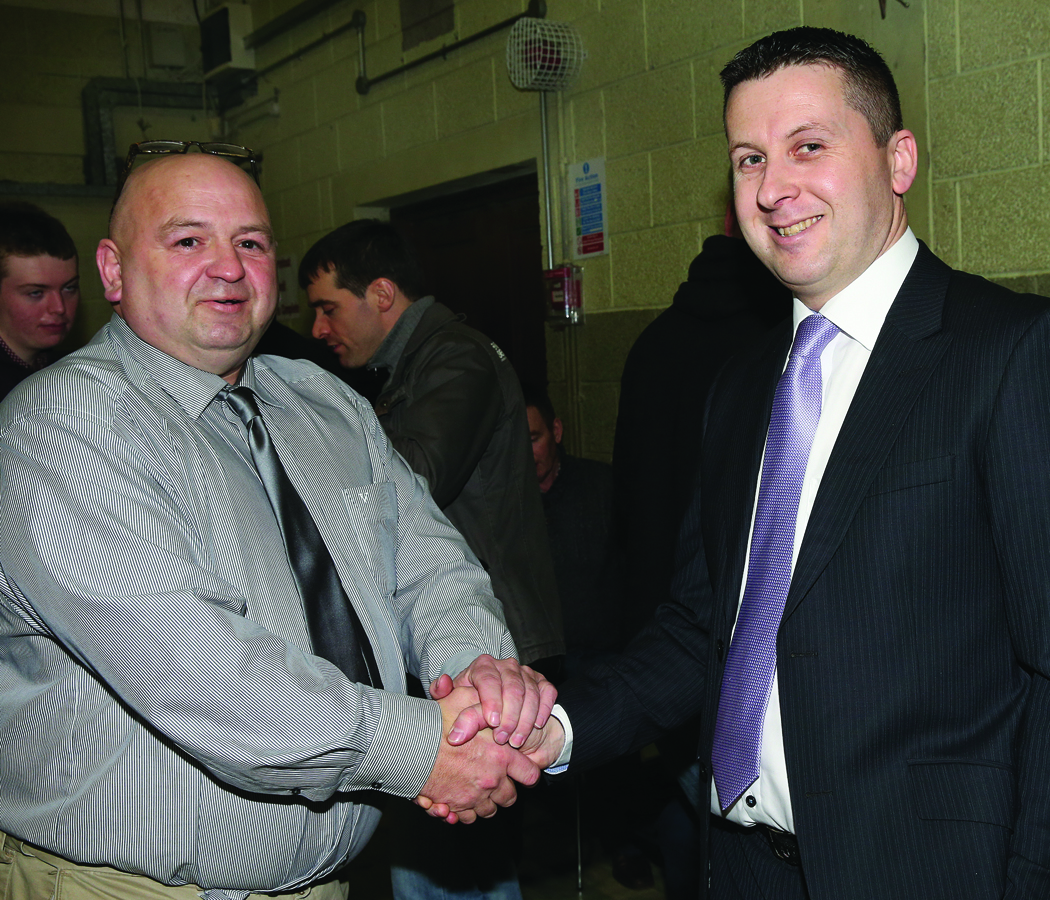 James Mee Independent and Mike Durkan Fianna FÃ¡il at the Cavan-Monaghan Count Centre on Saturday last.  Pic.  Pat Byrne.
