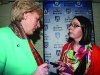 Cianna McNally interviewing Heather Humphreys at the Cavan-Monaghan Count Centre on Saturday evening last.  Pic.  Pat Byrne.
