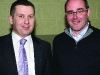Mike Durkan and Shane O'Hanlon at the Cavan-Monaghan Count Centre on Saturday last.  Pic.  Pat Byrne.