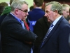 PJ O'Hanlon and Clifford Kelly at the Cavan-Monaghan Count Centre on Saturday last.  Pic.  Pat Byrne.