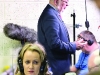 Newly elected TD's CaoimhghÃ­n Ã CaolÃ¡in and Niamh Smyth giving their first interviews to the Northern Sound and RTÃ, at the Cavan-Monaghan Count Centre on Sunday evening last.  Pic.  Pat Byrne.