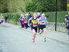 Rebecca Henderson, Dromore AC, ladies winner, passing Dermot Kerr, Armagh AC, as they approached the finish-line. Â©Rory Geary/The Northern Standard