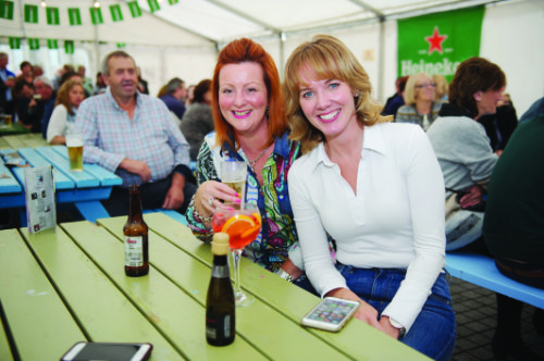 Fiona Geary and Mary McEnaney in the marquee at The Westenra Hotel. Â©Rory Geary/The Northern Standard