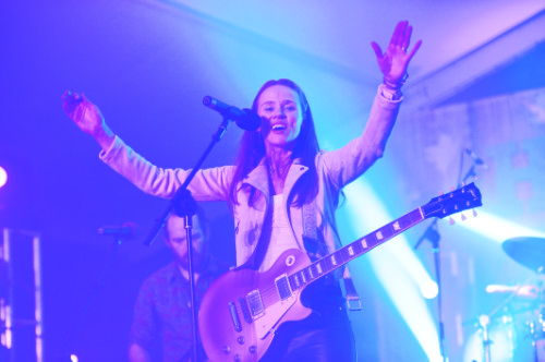 Grainne Duffy on stage during her gig in the marquee. Â©Rory Geary/The Northern Standard