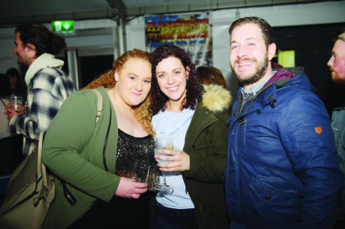 At the marquee were (L-R) Aine Treanor, Fiona Todd and Fintan Hanna. Â©Rory Geary/The Northern Standard