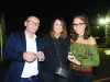 Neil Treanor, Sofie Herron and Alanna Power at the marquee during the festival. Â©Rory Geary/The Northern Standard