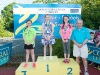 The winners of the 9-10 Girls Back Crawl, with Norman Griffin. Â©Rory Geary/The Northern Standard