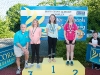 The winners of the 11-12 Girls Back Crawl, with Norman Griffin. Â©Rory Geary/The Northern Standard