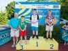 The winners of the 7-8 Boys Back Crawl, with Norman Griffin. Â©Rory Geary/The Northern Standard