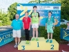 The winners of the 9-10 Boys Front Crawl, with Norman Griffin. Â©Rory Geary/The Northern Standard