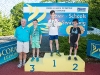 The winners of the 9-10 Boys Back Crawl, with Norman Griffin. Â©Rory Geary/The Northern Standard