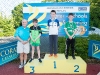 The winners of the 11-12 Boys Back Crawl, with Norman Griffin. Â©Rory Geary/The Northern Standard