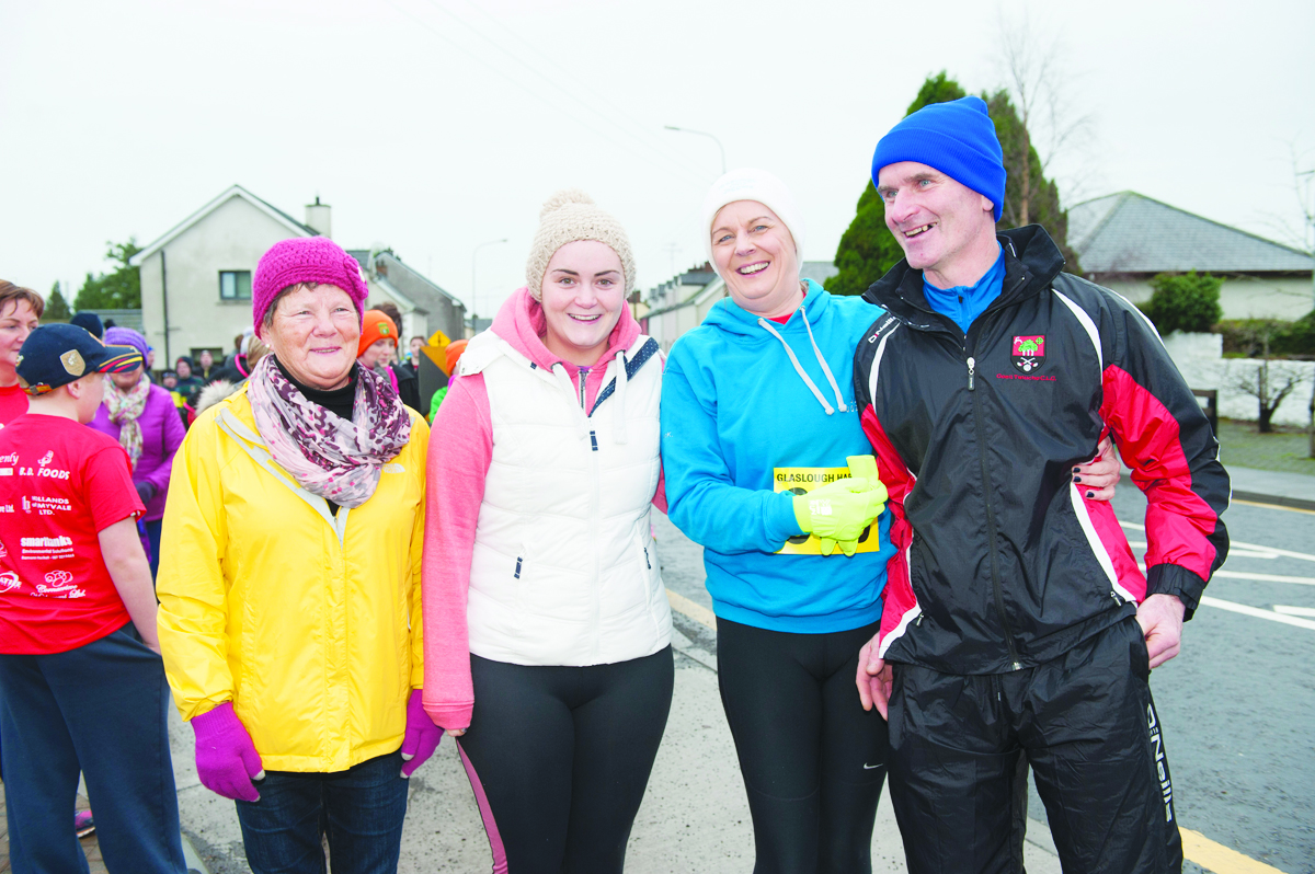 Pictured at the Glaslough Harriers Jolly Joggers Run on New Years Day were (L-R) Mary Connolly, Grainne McKenna, Jackie McKenna and Liam McKenna. Â©Rory Geary/The Northern Standard
