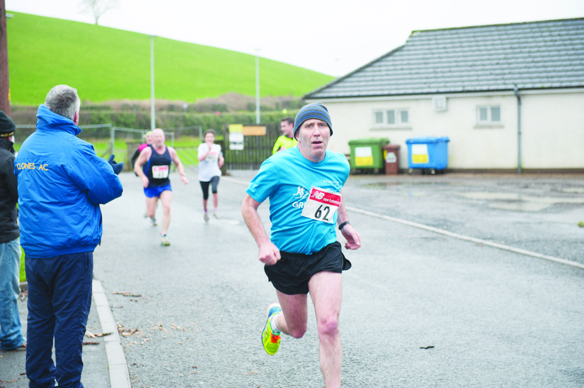 Brian Brady as he finished the 10k run. Â©Rory Geary/The Northern Standard