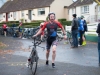 Winner of the Kieran McAree Duathlon, Cillian Heery, Muckno Triathlon Club, making his transition to the cycle. Â©Rory Geary/The Northern Standard