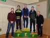 At the presentation of the Gents Category prizes were (L-R) Owen McAree, John Wheelan, 2nd, Cillian Heery, Muckno Triathlon Club, winner, Dessie Duffy, Muckno Triathlon Club, 3rd and Peter McKenna, race director. Â©Rory Geary/The Northern Standard