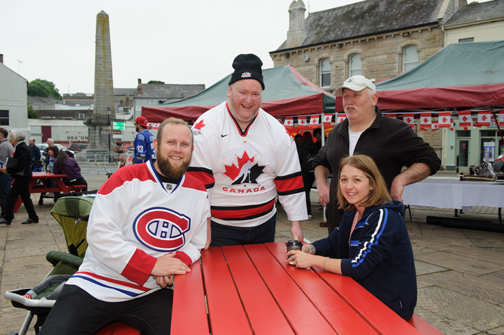 At the Monaghan Canada Day celebrations were (L-R) Patrick Armitage, Brian Clerkin, Peter Clerkin and Zoe Armitage. Â©Rory Geary/The Northern Standard