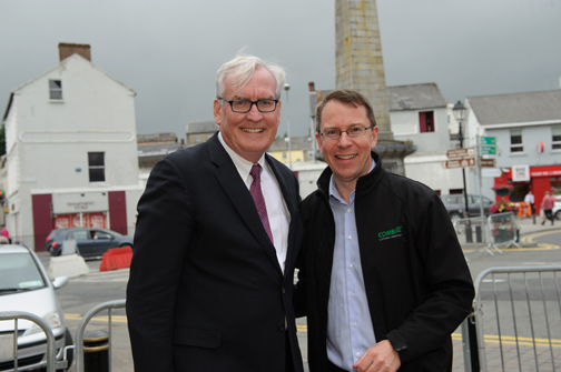 Martin McVicar from CombiLift with Canadian Ambassador to Ireland Kevin Vickers, at the Monaghan Canada Day celebrations. Â©Rory Geary/The Northern Standard