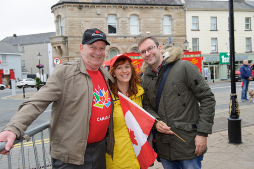 At the Monaghan Canada Day celebrations were (L-R) Brian Rice, Martina Rice and Fergal Rice. Â©Rory Geary/The Northern Standard