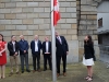Canada's Ambassador to Ireland, Mr Kevin Vickers, raising the Canadian National Flag during the Monaghan Canada Day celebrations. Â©Rory Geary/The Northern Standard