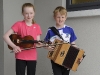 Runners-up in the U-12 Duet, Rachael Lennon and FionÃ¡n Ã GallchÃ³ir from Baile MhuineachÃ¡in CCE. Â©Rory Geary/The Northern Standard