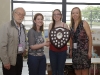 At the presentation of the Sean MacCinna Memorial Shield for the U-18 ComhrÃ¡ Gaelige were (L-R) Mackie Rooney, AÃ³ife Nic Giolla BhÃ¡in, adjudicator, Kate NÃ­ ChlÃ©aire, Baile MhuineachÃ¡in CCE, winner and Anna Marie NÃ­ ChlÃ©aire. Â©Rory Geary/The Northern Standard