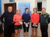 Winners of the Monaghan Credit Union Monaghan Phoenix AC 5k Ladies Mens race being presented. In photo are (L-R) Felix Treanor, Monaghan Phoenix AC, Orla McKenna, Monaghan Phoenix AC 3rd, Donna Moen, Monaghan Town Runners, winner, Nicola Flanagan, Blayney Rockets, 2nd and Damien Barry, Monaghan Phoenix AC. Â©Rory Geary/The Northern Standard