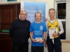 At the presentation of the prizes for the Mens Over-40 Class were (L-R) Felix Treanor, David Connell, winner and Mark Macklin, Monaghan Town Runners, runner-up. Â©Rory Geary/The Northern Standard