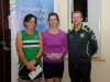 At the presentation of the prizes for the Ladies Over-35 Class were (L-R) Brenda Barry, Monaghan Phoenix AC runner-up, Sinead Doherty, Wetlands Running Club, winner and Damien Barry, Monaghan Phoenix AC. Â©Rory Geary/The Northern Standard
