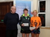 At the presentation of the prizes for the Ladies Over-45 Class were (L-R) Felix Treanor, Monaghan Phoenix AC, Helen McCrystal, Monaghan Phoenix AC, winner and Irene Clements, runner-up. Â©Rory Geary/The Northern Standard