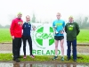 At the Monaghan Phoenix AC Goal Mile on St Stephen's Day were (L-R) Brian Peppard, Monaghan Phoenix AC, Deirbhle Duffy, Ladies winner, Paul Peppard, winner and Damien Barry, Monaghan Phoenix AC. Â©Rory Geary/The Northern Standard