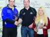 Runners-up in the Junior Class, Martin Swinburne and Gretchen Fegan, are presented with their awards by Conor Maguire, centre. Â©Rory Geary/The Northern Standard