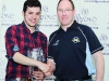 Conor Maguire, right, making the presentation for winners of Class 12 to Thomas Wedlock. Missing from photo is Alan Atcheson. Â©Rory Geary/The Northern Standard