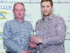 Diarmuid Leane, left, making the presentation to Colm Connolly for 2nd in Class 11R. Missing from photo is Barry Treanor. Â©Rory Geary/The Northern Standard